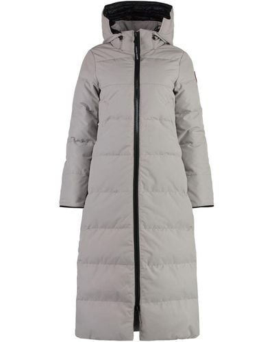 Canada Goose Mystique Long Hooded Down Jacket - Gray