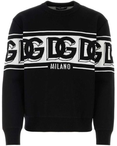 Dolce & Gabbana Stretch Polyester Blend Jumper - Black