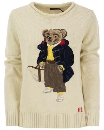 Polo Ralph Lauren Polo Bear Cotton Jersey - Natural