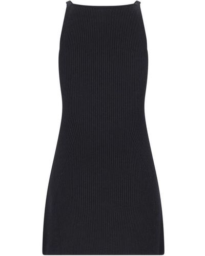 Courreges Ribbed Short Dress - Black