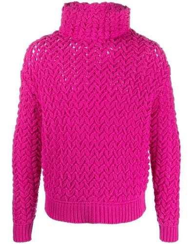 Valentino Garavani Knitted Funnel-neck Jumper - Pink