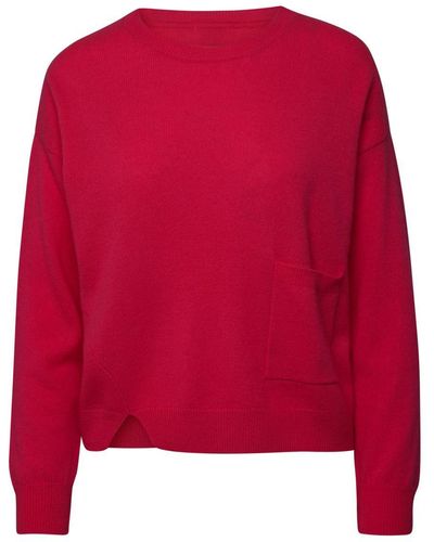Brodie Cashmere Fuchsia Cashmere Pepper Sweater - Red