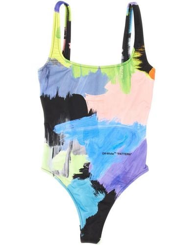 Off-White c/o Virgil Abloh Swimsuit With Print - Blue