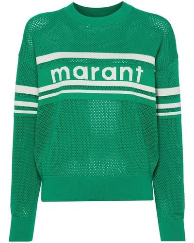 Isabel Marant Arwen Openwork Sweater - Green