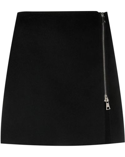 P.A.R.O.S.H. Zip-up Wool Miniskirt - Black