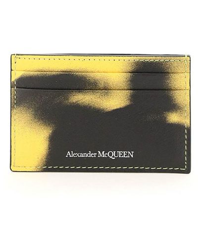 Alexander McQueen Printed Leather Cardholder - Yellow