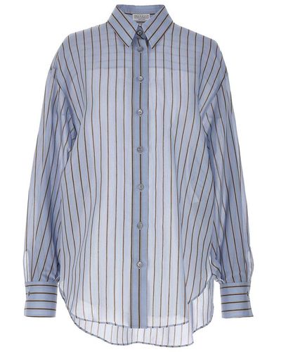 Brunello Cucinelli Striped Shirt Shirt - Blue