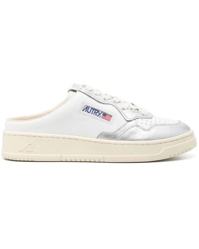 Autry Medalist Leather Mule Sneakers - White