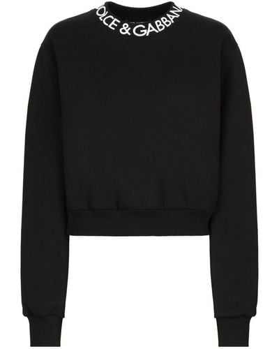 Dolce & Gabbana Logo Cotton Sweatshirt - Black