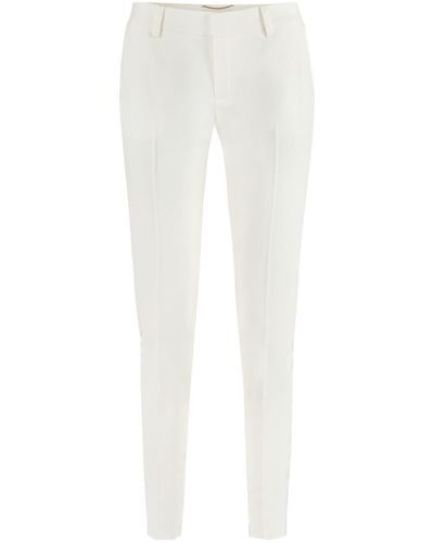 Saint Laurent Stretch Wool Pants - White