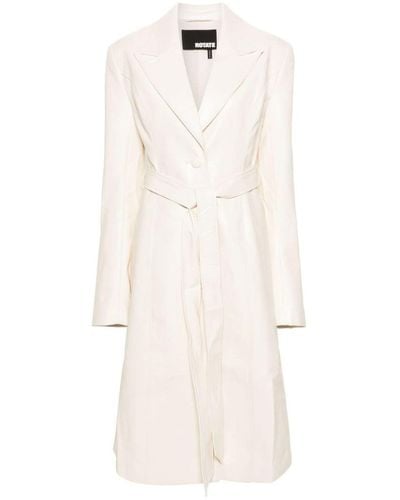 ROTATE BIRGER CHRISTENSEN Single-breasted Belted Coat - White