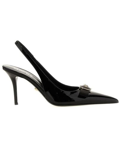 Versace Gianni Ribbon Court Shoes - Black