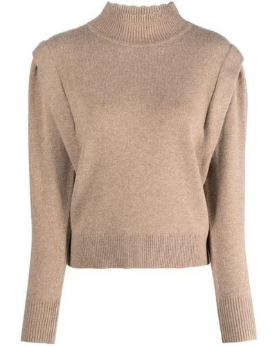 Isabel Marant Lucille Scalloped Turtleneck Sweater - Natural