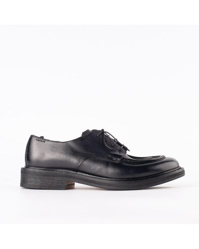 Alexander Hotto Classic Black Leather Shoe - Blue