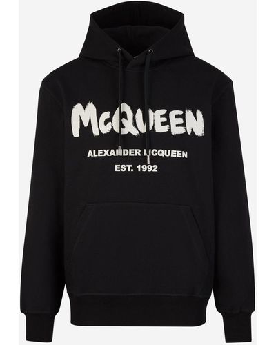 Alexander McQueen Printed Hood Sweatshirt - Black