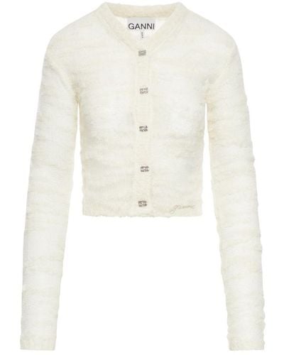 Ganni Cardigan Sweater - White