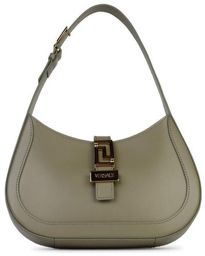Versace Small 'Hobo Greca Goddess' Leather Bag - Metallic