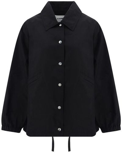 Jil Sander Logo Cotton Jacket - Black