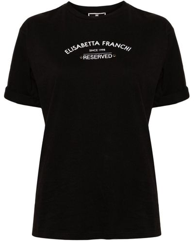 Elisabetta Franchi Logo Print T-Shirt - Black