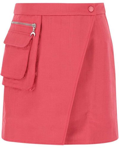 Marine Serre Fuchsia Nylon Mini Skirt - Pink