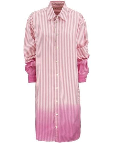 Marni Sponged Poplin Chemise Dress - Pink