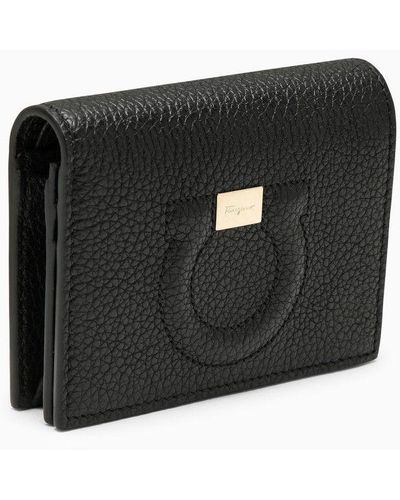 Ferragamo Small Wallet With Logo - Black