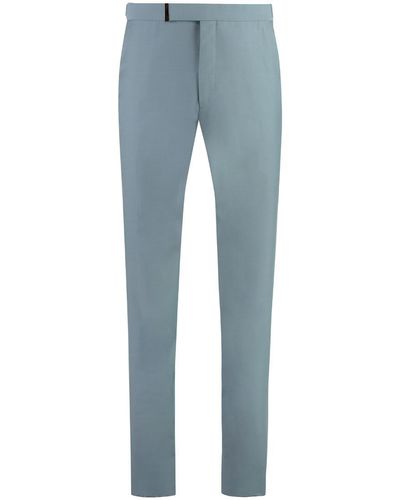 Tom Ford Wool And Silk Trousers - Blue