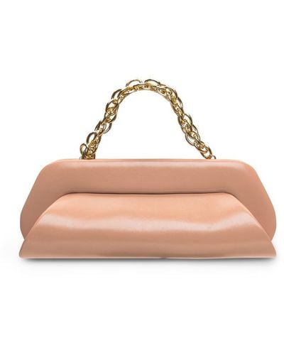 THEMOIRÈ Dioni Clutch Bag With Chain - Natural