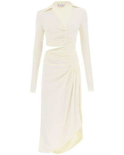 Off-White c/o Virgil Abloh Asymmetric Cut-out Jersey Dress - White
