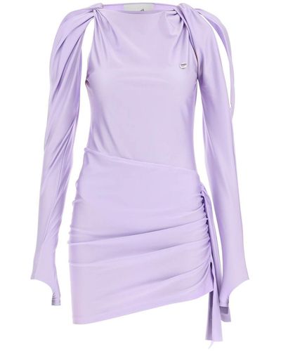 Coperni Draped Mini Dress With Cut-Out Details - Purple