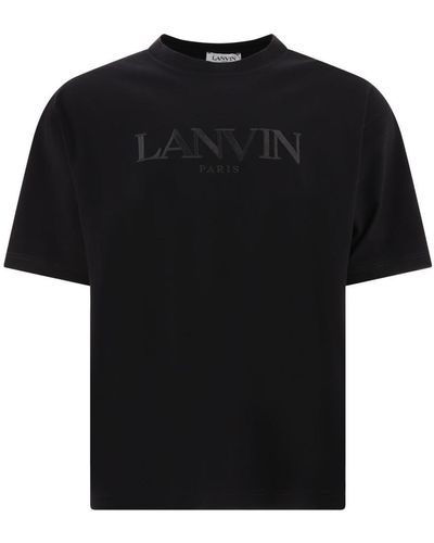Lanvin T-shirt With Embroidered Logo - Black