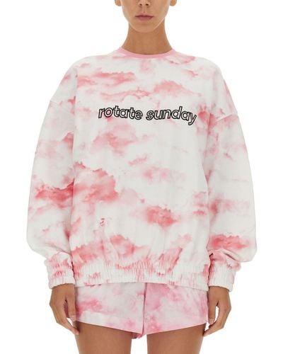 ROTATE BIRGER CHRISTENSEN Rotate Sweatshirt With Logo Embroidery - Pink
