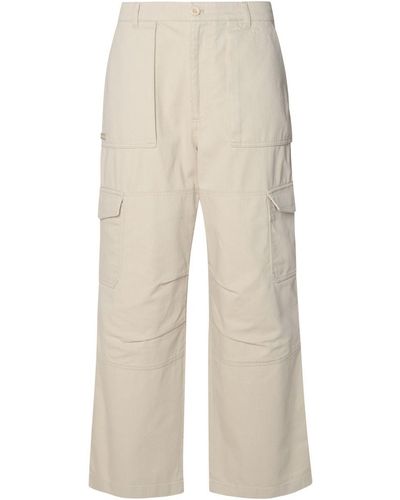 Acne Studios Beige Cotton Blend Cargo Trousers - White