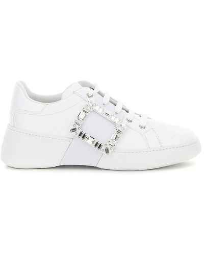 Roger Vivier Viv Skate Strass Sneakers - White