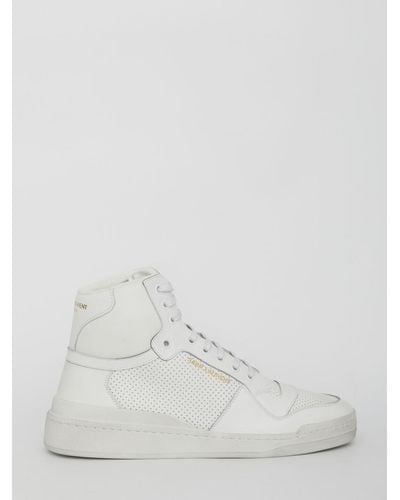 Saint Laurent Leather High-top Sneaker - White