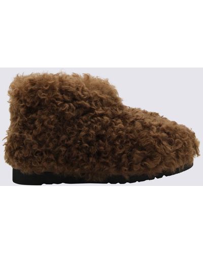 Stand Studio Brown Faux Fur Olivia Cropped Boots
