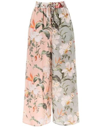 Zimmermann Lexi Floral Palazzo Trousers - Natural