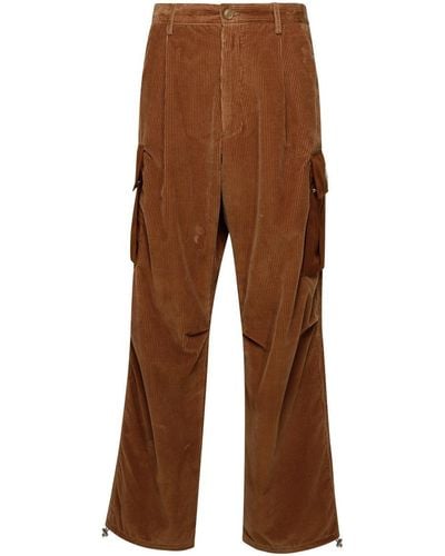 Moncler Cotton Cargo Trousers - Brown