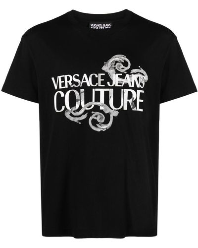 Versace Logo Watercolor T-Shirt - Black