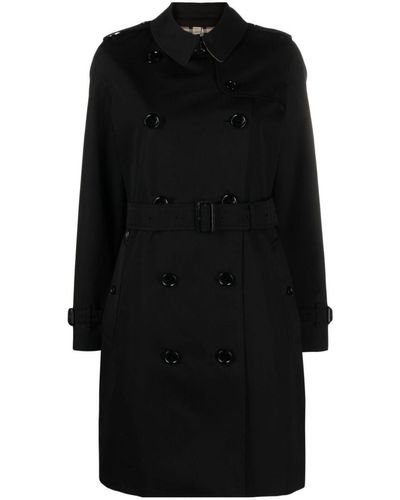 Burberry Kensington Cotton Trench Coat - Black