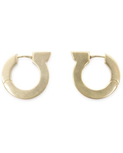 Ferragamo Gold Metal Logo Earrings - Metallic