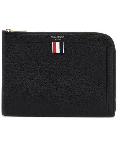 Thom Browne "Embossed Leather Pouch - Black