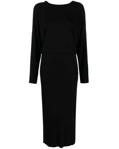 Khaite The Trina Viscose Long Dress - Black