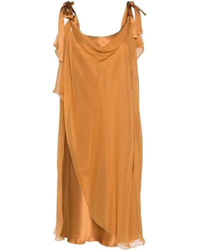 Alberta Ferretti Layered Silk Dress - Orange