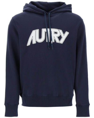 Autry Hoodie With Maxi Logo Print - Blue