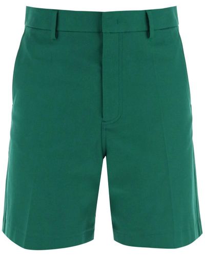 Valentino Garavani "canvas Bermuda Shorts With V Detail" - Green