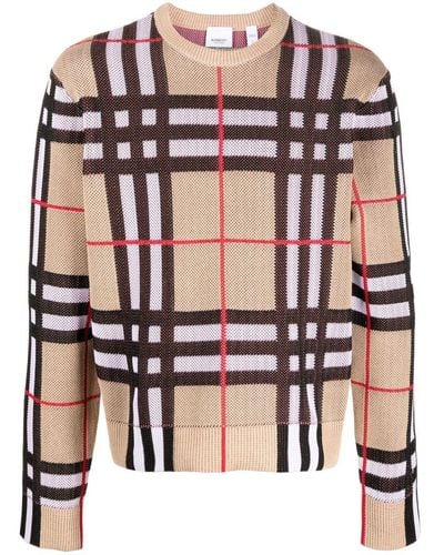 Burberry Neutral Check Technical Cotton Sweater - Men's - Polyamide/cotton/elastane - Pink