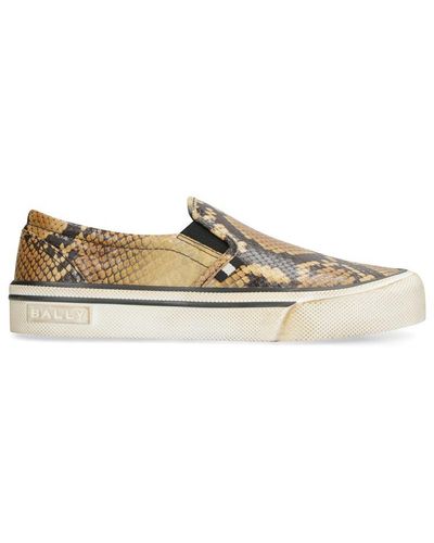 Bally Santa Ana Printed Leather Slip-on Trainers - Multicolour