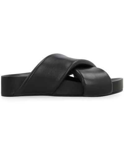Jil Sander Padded Leather Sandal - Black