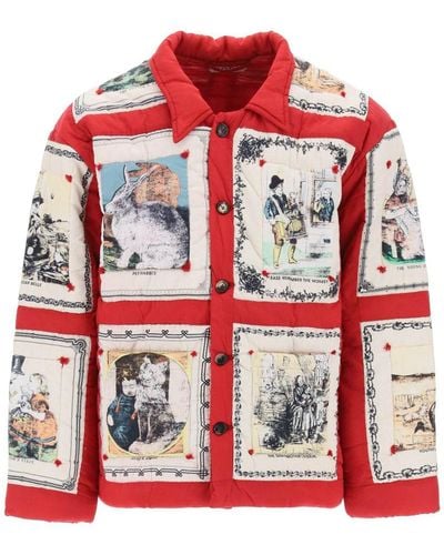 Bode Storytime Quilted Jacket - Red